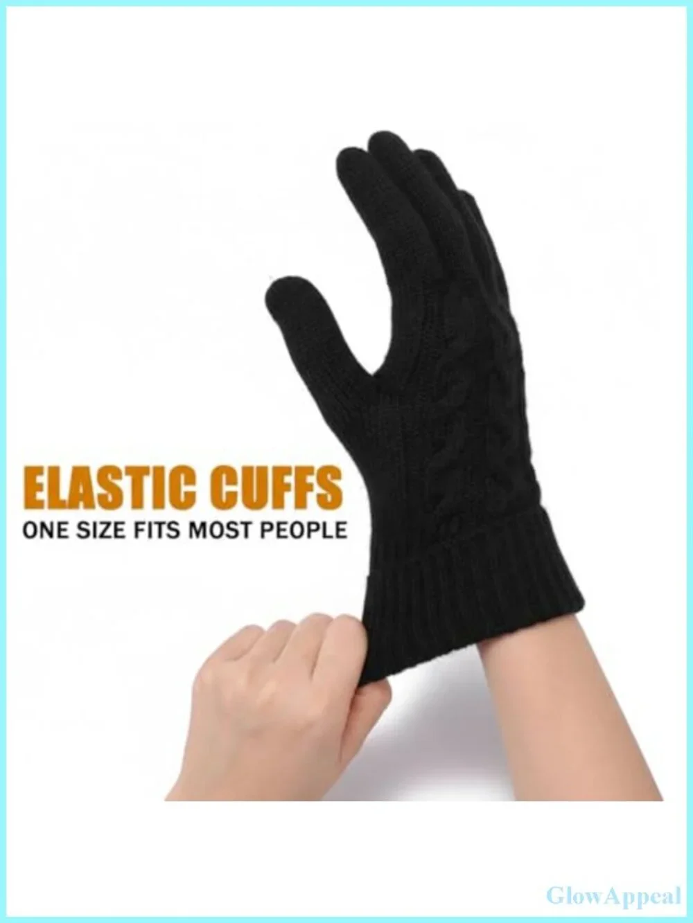Winter Warm Fleece Lined Gloves Women Thermal Touchscreen Knit Gloves